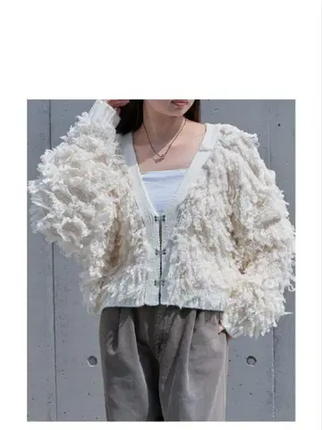 택 포함 새상품 레이 카즌 프린지 숏 가디건