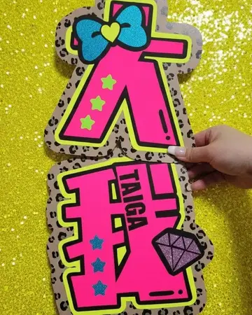 쿄모토 타이가 이름 부채 부채 글자 네임보드 글자 패널