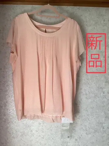 새상품 반팔 튜닉 L 핑크 도트 무늬 PROPORTION