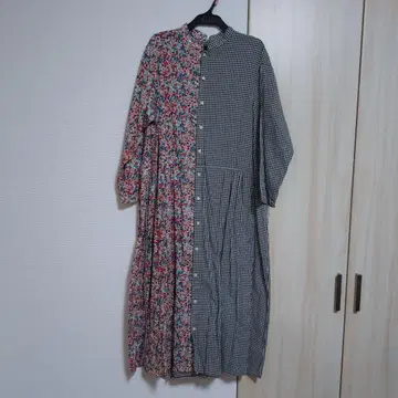 Ne-net 꽃무늬 x 체크 원피스