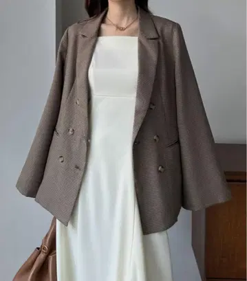 새상품 junoah 테일러드 자켓 체크