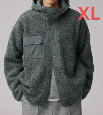 GU ENGINEERED GARMENTS 보아 플리스 후드티 XL 그레이