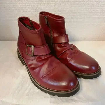 Dedes* 사이드 지퍼 벨트 숏부츠