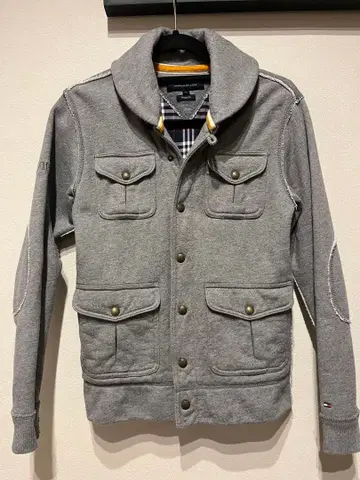 TOMMY HILFIGER 그레이 점퍼 슬림핏 체크 무늬