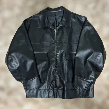 Kutir 블랙 페이크 가죽 자켓