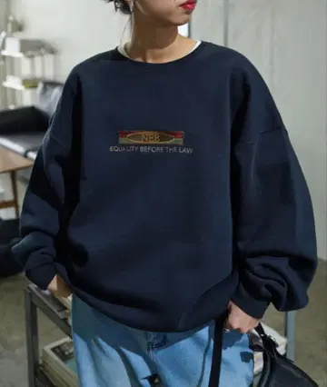 Chillfar, 칠퍼 속기모 빈티지 로고 자수 맨투맨