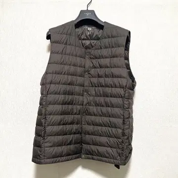 유니클로 다운 베스트 남성용 XL V 가능 다크 브라운