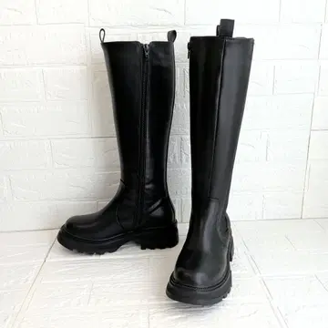 아줄바이마우지 사이드 고어 롱 부츠 사이드 지퍼 블랙 S 사이즈