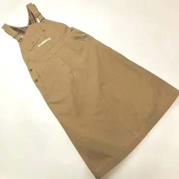 핑크하우스 베이지 로고 테이프 사용 오버롤 스커트