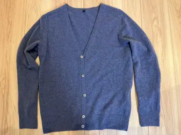무인양품 캐시미어 100% V넥 가디건 M 사이즈 라이트 블루