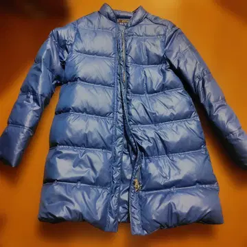 스터닝 네이비 다운 자켓 미디 기장