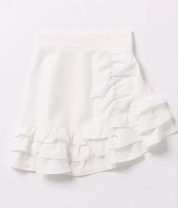 앙크루즈 Ank Rouge 스커트 프릴 비대칭 화이트