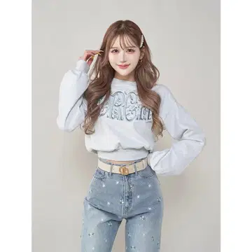 새상품 택 포함 Darich 자수 맨투맨 상의 그레이