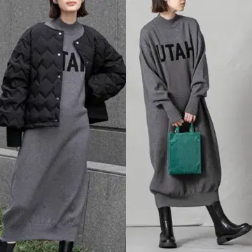 CLOCHE UTAH 로고 니트 원피스