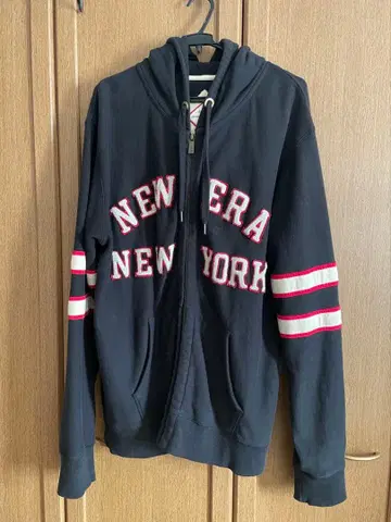 NEW ERA 뉴에라 후드티 블랙 롱 XL 앞 지퍼
