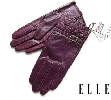 새상품 천연 가죽 그로브 가죽 장갑 ELLE 퍼플 백화점