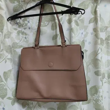 핑크 베이지 토트백 합성 피혁