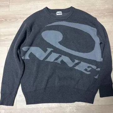 9090 big 헤이세이 로고 크루넥 니트