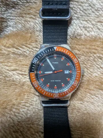 TIMEX 다이버 워치 오렌지 블랙