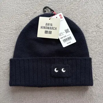 유니클로 안야 힌드마치 캐시미어 100% 니트 모자 네이비
