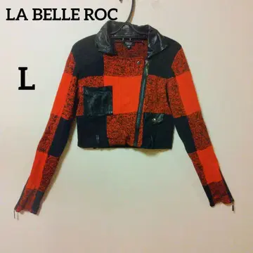 새상품급 LA BELLE ROC 니트 & 가죽 라이더 자켓 빈티지