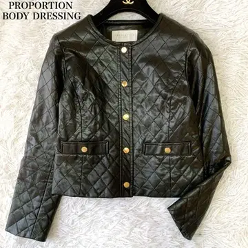프로포션 바디 드레싱 인조 가죽 퀼팅 자켓 S 사이즈