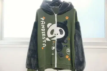 PANDIESTA 팬디에스타 고양이 팬더 하프 BONES 지퍼 후드티