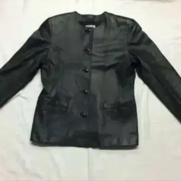 둥근넥 천연 가죽 자켓 M