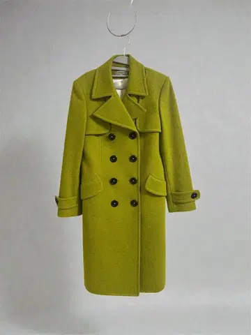J&M DAVIDSON 롱 코트 피 코트 라임 그린 그린 런던