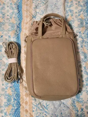 [ 미사용 ] 앳라이즈 천연 가죽 복조리 숄더백 그레이지