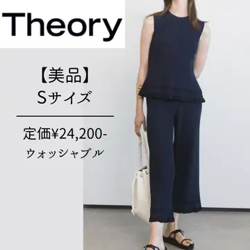 [새상품급] 띠어리 티셔츠 플리츠 S사이즈 네이비 정가 24,200엔