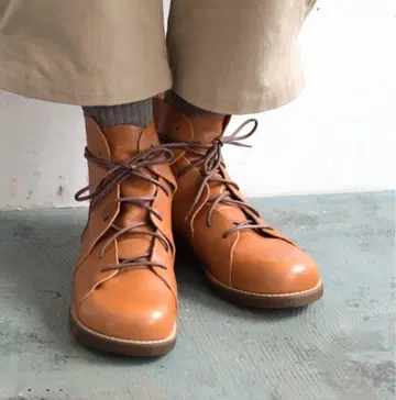 그로우내추럴리 가죽 레이스업 부츠 천연 가죽 37