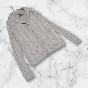 [힐피거 데님] (M) 니트 가디건 케이블 무늬 울 혼방 가을/겨울