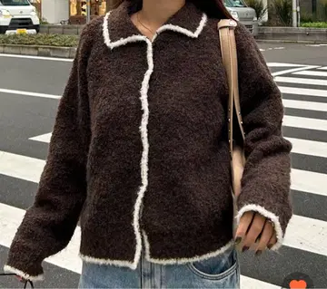 바이컬러 니트 가디건