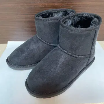 블랙 무스탕 숏부츠