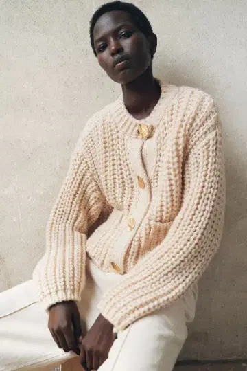 ZARA 청키 니트 가디건