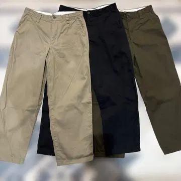 UNIQLO 와이드 핏 치노 팬츠 3색 세트 허리 82cm