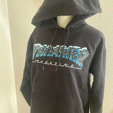 THRASHER MAGAZINE 블랙 후드티 트레셔 눈