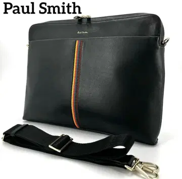 폴스미스 숄더백 멀티 스트라이프 A4 가능 가죽 골드 금장 장식