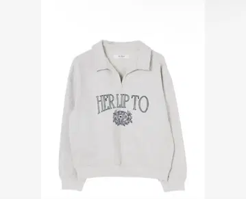 Her lip to Embroidery Polo Sweatshirt