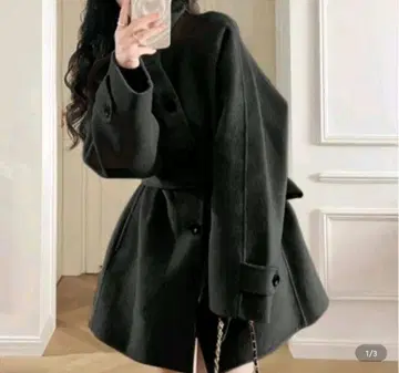 여성용 코트 블랙 미디엄