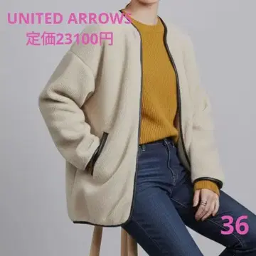UNITED ARROWS 보아 블루종 노카라 복슬복슬