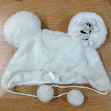 미키마우스 귀도리 모자 화이트