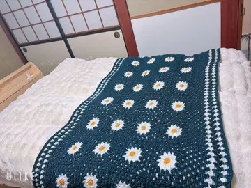 통통 데이지 모티브 담요 침대 커버