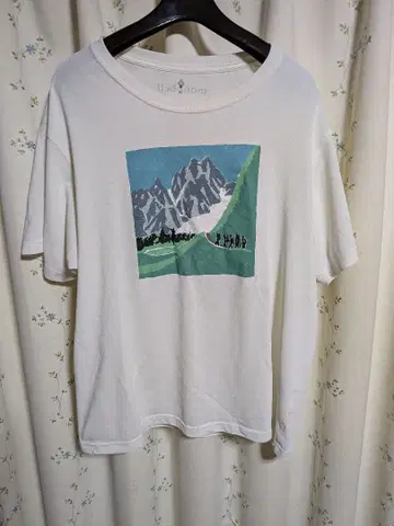 [레어] mont-bell 산 풍경 프린트 T셔츠 XL
