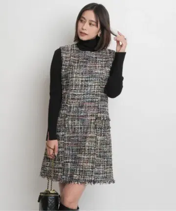 인기 완판 마이 스트라다 안자이 코즈에 콜라보 트위드 원피스