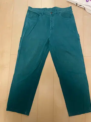FTC OVERDYED DENIM PAINTERPANT TEAL XL