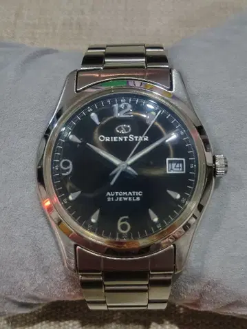 오리엔트 스타 자동 와인딩 손목시계 블랙 다이얼 보이즈 사이즈