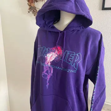 Thrasher 그래픽 프린트 후드티 보라색