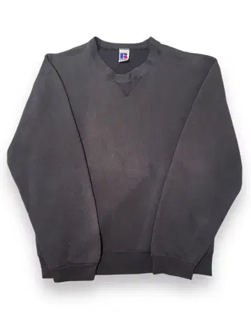 90s 러셀 애슬레틱 맨투맨 무지 블랙 앞V